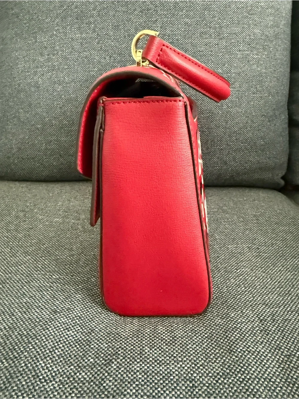 Michael Kors Red and Cream Graffiti Love Satchel
